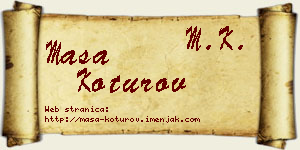 Maša Koturov vizit kartica